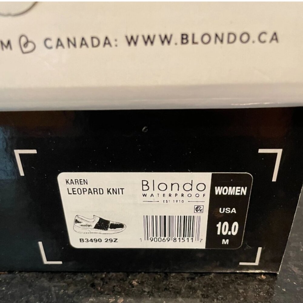 New Woman's Blondo Karen Waterproof Leopard Knit Slip-On Sneaker Size 10M - Picture 5 of 6